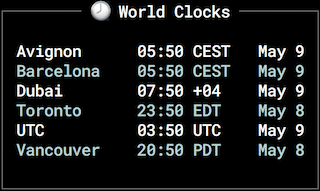 clocks screenshot
